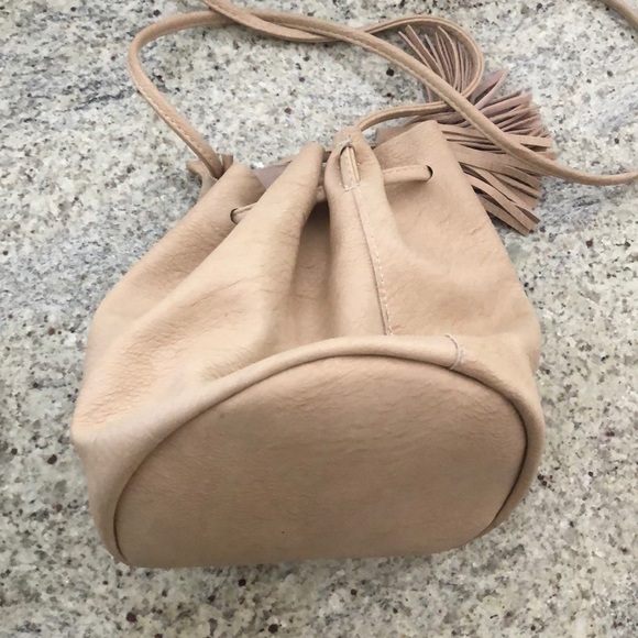 Tan Drawstring Hippie Purse - Picture 3 of 4
